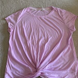 Calvin Klein Light Pink Short-Sleeve Twist-Front Tee